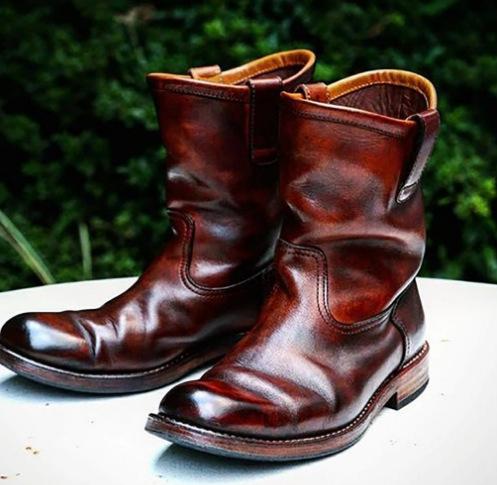 Men's Motorcycle Boots Casual Daily Leather Comfortable Booties