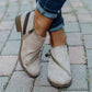 Women Casual Retro Round Toe Low Heel Zipper Boots-(Buy 2 Free Shipping✔️)