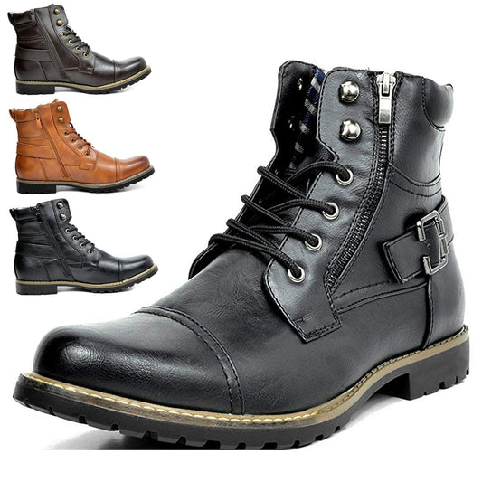 （Big Sale💥）Men's Fashionable And Comfortable Genuine Leather Motorcycle Boots(Buy 2 Free Shipping✔️)